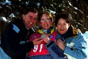 8 March 2001; Marie and Brendan Whelan with their daughter Lorraine who won Silver in her Division of the Novice Downhill Skiing Final during the 2001 Special Olympics World Winter Games at the Alyeska Ski Resort in Anchorage, Alaska, USA. Photo by Ray McManus/Sportsfile