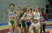 10 March 2001; Ireland's Sonia O'Sullivan (627) competes in her heat of the Women's 1500 metres event during the World Indoor Athletics Championships at the Athletic Pavillion in Lisbon, Portugal. Photo by Brendan Moran/Sportsfile