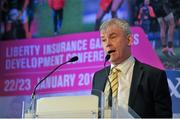 22 January 2016; Paudi O'Neill, Chairman, GAA National Hurling Committee, speaking at the Liberty Insurance GAA Annual Games Development Conference 2016. The theme of the conference was 'The Coach, The Player, The Game: Building Connections'. A range of speakers addressed issues related to the coaching and playing of gaelic games at adult level’. Croke Park, Dublin. Picture credit: Sam Barnes / SPORTSFILE