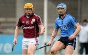 24 January 2016; Davy Glennon, Galway, in action against Joey Boland, Dublin. Bord na Mona Walsh Cup, Semi-Final, Dublin v Galway, Parnell Park, Dublin. Picture credit: Seb Daly / SPORTSFILE