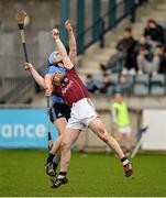 24 January 2016; Joey Boland, Dublin, in action against Davy Glennon, Galway. Bord na Mona Walsh Cup, Semi-Final, Dublin v Galway, Parnell Park, Dublin. Picture credit: Seb Daly / SPORTSFILE