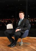 10 November 2009; Ireland and Leinster's Brian O'Driscoll with his Player of the Year award during the Guinness Rugby Writers of Ireland Awards. Gravity Bar, Guinness Storehouse, St. James's Gate, Dublin. Picture credit: Stephen McCarthy / SPORTSFILE