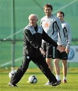 13 November 2009; Republic of Ireland manager Giovanni Trapattoni with Kevin Kilbane during squad training ahead of their FIFA 2010 World Cup Qualifying Play-Off 1st leg match against France on Saturday. Gannon Park, Malahide, Dublin. Picture credit: David Maher / SPORTSFILE