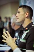 13 November 2009; Republic of Ireland captain Robbie Keane speaking during a press conference ahead of their FIFA 2010 World Cup Qualifying Play-Off 1st leg match against France on Saturday. Grand Hotel, Malahide, Dublin. Picture credit: David Maher / SPORTSFILE