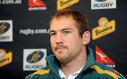 14 November 2009; Australia captain Rocky Elsom during the Australia rugby press conference ahead of tomorrow's Autumn International Guinness Series 2009 match against Ireland. Australia Rugby Press Conference, Burlington Hotel, Ballsbridge, Dublin. Picture credit: Stephen McCarthy / SPORTSFILE