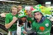 14 November 2009; Republic of Ireland fans, from left, Nathan Duggan, Jonathan Kiley, Waseem Khalid, Shane O'Connor and John Harrison, all from Limerick City, before the start of the game. FIFA 2010 World Cup Qualifying Play-off 1st Leg, Republic of Ireland v France, Croke Park, Dublin. Picture credit: Matt Browne / SPORTSFILE