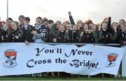 2 February 2016; Newbridge College fans before the game. Bank of Ireland Leinster Schools Junior Cup, Round 1, Newbridge College v Gorey Community School, Seapoint Rugby Club, Dublin. Picture credit: Sam Barnes / SPORTSFILE