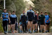 3 February 2016; University College Dublin players make their way to the pitch ahead of the game. Independent.ie HE GAA Sigerson Cup, 1st Round, NUI Galway v University College Dublin, Dangan, Galway. Picture credit: Seb Daly / SPORTSFILE