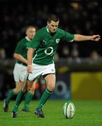 21 November 2009; Jonathan Sexton, Ireland, kicks a penalty against Fiji. Autumn International Guinness Series 2009, Ireland v Fiji, Royal Dublin Society, Ballsbridge, Dublin. Picture credit: Matt Browne / SPORTSFILE