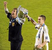 22 November 2009; Robbie Doyle, left, and Shaun Williams, Sporting Fingal, celebrate with the cup. FAI Ford Cup Final, Sligo Rovers v Sporting Fingal, Tallaght Stadium, Dublin. Picture credit: Stephen McCarthy / SPORTSFILE