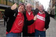 6 February 2016; Rugby supporters Andrew Barnes and Paul Barnes, from Swansea, with Mike Mason from Cefn Hengoed, in the Temple Bar area ahead of Sunday's RBS Six Nations Rugby Championship 2016 match between Ireland and Wales. Dublin. Picture credit: Ray McManus / SPORTSFILE