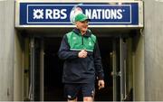 6 February 2016; Ireland head coach Joe Schmidt arrives for the captain's run. Ireland Rugby Captain's Run. Aviva Stadium, Lansdowne Road, Dublin. Photo by Sportsfile