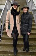 6 February 2016; Racegoers Kate O'SullEvan, left, and Ashley O'SullEvan, from Kildare. Powerscourt Hotel Resort & Spa was delighted to partner with Irish Gold Cup Day at Leopardstown on February 6th 2016, one of the most prestigious and glamorous race days in the National Hunt Season. The overalll prize for Most Stylish Lady included a luxurious night's stay in the palatial Powerscourt Hotel's Presidential suite,, Dinner for two in Powerscourt Hotel's newly refurbished Sika restaurant, 2 treatments in the award winning ESPA and one year membership of Powerscourt's Leisure Club, which boasts a Swarovski crystal lit swimming pool and gym and access to the ESPA Facilities. Horse Racing from Leopardstown. Leopardstown, Co. Dublin. Picture credit: Cody Glenn / SPORTSFILE