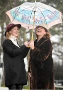 6 February 2016; Sisters Deirdre Donohue, from Stealstown, Co. Kildare, and Aife Brophy, from Naas, Co. Kildare. Powerscourt Hotel Resort & Spa was delighted to partner with Irish Gold Cup Day at Leopardstown on February 6th 2016, one of the most prestigious and glamorous race days in the National Hunt Season. The overalll prize for Most Stylish Lady included a luxurious night's stay in the palatial Powerscourt Hotel's Presidential suite,, Dinner for two in Powerscourt Hotel's newly refurbished Sika restaurant, 2 treatments in the award winning ESPA and one year membership of Powerscourt's Leisure Club, which boasts a Swarovski crystal lit swimming pool and gym and access to the ESPA Facilities. Horse Racing from Leopardstown. Leopardstown, Co. Dublin. Picture credit: Cody Glenn / SPORTSFILE