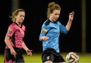 6 February 2016; Karen Duggan, UCD Waves, in action against Kylie Murphy, Wexford Youths WAFC. Continental Tyres Women's National League, Wexford Youths WAFC v UCD Waves. Ferrycarrig Park, Co. Wexford. Picture credit: Seb Daly / SPORTSFILE