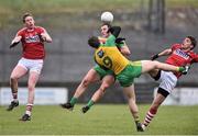 7 February 2016; Michael Murphy and Hugh McFadden, Donegal, in action against Andrew O'SullEvan and Ian Maguire, Cork. Allianz Football League, Division 1, Round 2, Donegal v Cork. Fr. Tierney Park, Ballyshannon, Co. Donegal. Picture credit: David Maher / SPORTSFILE