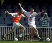 27 March 2001; Roy Keane, left, and Damien Duff during a Republic of Ireland training session at the Mini Estadi in Barcelona, Spain. Photo by David Maher/Sportsfile