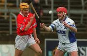 8 April 2001; Joe Deane of Cork in action against Stephen Frampton of Waterford during the Allianz GAA National Hurling League Division 1B Round 4 match between Cork and Waterford at Páirc Uí Chaoimh in Cork. Photo by David Maher/Sportsfile