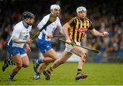 14 February 2016; Jonjo Farrell, Kilkenny, get past Waterford's Noel Connor, left, and Shane Fives. Allianz Hurling League, Division 1A, Round 1, Waterford v Kilkenny. Walsh Park, Waterford. Picture credit: Piaras Ó Mídheach / SPORTSFILE