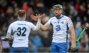 14 February 2016; Waterford's Kevin Moran, right, celebrates with team-mate Noel Connors after the game. Allianz Hurling League, Division 1A, Round 1, Waterford v Kilkenny. Walsh Park, Waterford. Picture credit: Piaras Ó Mídheach / SPORTSFILE
