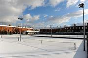 9 January 2010; A general view of a snow covered Stratford Lawn Tennis Club. Grosvenor Square, Rathmines, Dublin. Picture credit: Stephen McCarthy / SPORTSFILE