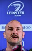 15 February 2016; Leinster's Hayden Triggs speaking during a press conference. Leinster Rugby Press Conference. Leinster Rugby HQ, Belfield, Dublin. Picture credit: Matt Browne / SPORTSFILE