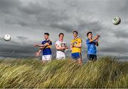 16 February 2016; In attendance at the launch of the 2016 EirGrid GAA Football U21 All-Ireland Championship launch today are U21 footballers, from left, Jimmy Feehan, Tipperary, Frank Burns, Tyrone, Cathal Compton, Roscommon, and Eoin Murchan, Dublin. Dollymount Strand, Dublin. Picture credit: Stephen McCarthy / SPORTSFILE