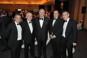 8 January 2010; At the Champions' Dinner were from left Paul McGinley, Lee Mallaghan, GUI presidents PJ Collins, Shane Lowry and Conor Mallaghan. Carton House, Maynooth, Co. Kildare. Picture credit: Matt Browne / SPORTSFILE
