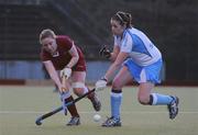 16 January 2010; Rachel Keegan, Loreto, in action against Orlagh O'Shea, UCD. ESB Women's Irish Senior Cup Semi-Final, UCD v Loreto, National Hockey Stadium, Belfield, Dublin. Picture credit: Dáire Brennan / SPORTSFILE