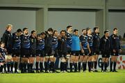 16 January 2010; The Leinster team stand for a minute silence before the game in memory of the victims of the Haiti earthquake. Heineken Cup, Pool 6, Round 5, Leinster v Brive, RDS, Ballsbridge, Dublin. Photo by Sportsfile