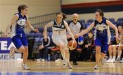 17 January 2010; Eimear Martin, Meteors, in action against Claire Rockall, left, and Aine McKenna, Team Montenotte Hotel Cork. 2010 Basketball Ireland Women's SuperLeague National Cup Semi-Final, Team Montenotte Hotel Cork v Meteors, Neptune Stadium, Cork. Picture credit: Brendan Moran / SPORTSFILE