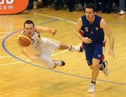 17 January 2010; Ger Noonan, Neptune, in action against David Murphy, UCC Demons. 2010 Basketball Ireland Men's SuperLeague National Cup Semi-Final, UCC Demons v Neptune, Neptune Stadium, Cork. Picture credit: Brendan Moran / SPORTSFILE