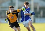 20 January 2010; Gareth Foley, Good Counsel College, New Ross, in action against Fiachra McEntee, St. Patrick's College, Navan. Leinster Colleges Senior Football “A” Round 2, St. Patrick's College, Navan, Co. Meath, v Good Counsel College, New Ross, Co. Wexford. Dr Cullen Park, Carlow. Picture credit: Matt Browne / SPORTSFILE