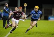 20 February 2016; Conor Whelan, Galway, in action against Oisín Gough, Dublin. Allianz Hurling League, Division 1A, Round 2, Dublin v Galway. Parnell Park, Dublin. Picture credit: Piaras Ó Mídheach / SPORTSFILE