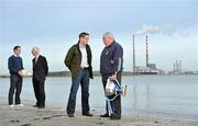 1 February 2010; At the launch of the Allianz GAA National Football Leagues 2010 are, from left, Kerry footballer Declan O'Sullivan, Cork manager Conor Counihan, Kildare manager Kieran McGeeney and Galway manager Joe Kernan. Sandymount Strand, Dublin. Picture credit: Brendan Moran / SPORTSFILE