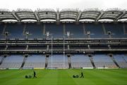 2 February 2010; Groundstaff prepare the Croke Park pitch ahead of Saturday's RBS Six Nations Rugby Championship clash between Ireland and Italy. Croke Park, Dublin. Picture credit: Stephen McCarthy / SPORTSFILE