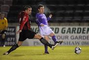 2 February 2010; Gary Twigg,Shamrock Rovers, in action against John Lester, Longford Town. Pre Season Friendly, Longford Town v Shamrock Rovers, Flancare Park, Longford. Picture credit: David Maher / SPORTSFILE