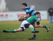 4 February 2010; Sean Lacey, Castleknock College, in action against Richard Lenehan, Gonzaga College SJ. Leinster Schools Senior Cup 1st Round, Gonzaga College SJ v Castleknock College, Stradbrook Road, Blackrock, Co. Dublin. Picture credit: Brian Lawless / SPORTSFILE