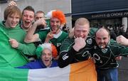 6 February 2010; Ireland Rugby supporters from Limavady Co. Derry before the game against Italy. RBS Six Nations Rugby Championship, Ireland v Italy, Croke Park, Dublin. Picture credit: Matt Browne / SPORTSFILE