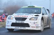 6 February 2010; Gareth Mchale / Brian Murphy, Ford Focus WRC, in action during SS1 of the Safety Direct Galway International Rally. Belleville, Monivea, Galway. Picture credit; Barry Cregg / SPORTSFILE