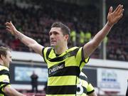 7 February 2010; Robbie Keane, Glasgow Celtic, celebrates after scoring his first goal for Glasgow Celtic. Active Nation Scottish Cup 5th Round, Glasgow Celtic v Dunfermline Athletic. East End Park, Dunfermline, Scotland. Picture credit: Bill Murray / SPORTSFILE *** Local Caption *** *** Irish Editorial Use ***