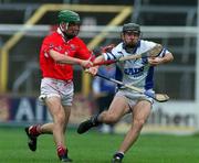8 April 2001; James Murray of Waterford in action against Jerry O'Connor of Cork during the Allianz GAA National Hurling League Division 1B Round 4 match between Cork and Waterford at Páirc Uí Chaoimh in Cork. Photo by David Maher/Sportsfile