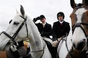 8 February 2010; Jockeys Davy Russell and Ruby Walsh at the Hunt Meeting in Dunsany, Co. Meath. Photo by Sportsfile