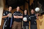 9 February 2010; The Ulster Bank Sigerson Cup, the highlight of the Higher Education football season, was officially launched today at the host venue N.U.I. Maynooth by star past and present pupils, from left, Paul O'Flynn, CIT and Cork, Barry Cahill, Dublin, Paul Cashen, N.U.I. Maynooth and Carlow, and Ger Brennan, Dublin. The Ulster Bank Sigerson Cup Final will be held in Leixlip GAA Club, Dublin, on Saturday February 27th. National University of Ireland, Maynooth, Co. Kildare. Picture credit: Pat Murphy / SPORTSFILE