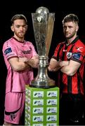 2 March 2016; Danny Furlong, left, Wexford Youths, and Lee Duffy, Longford Town. Both teams will play each other during the opening round of matches in the SSE Airtricity Premier Division. Aviva Stadium, Dublin. Picture credit: David Maher / SPORTSFILE