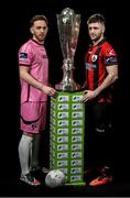 2 March 2016; Danny Furlong, left, Wexford Youths, and Lee Duffy, Longford Town. Both teams will play each other during the opening round of matches in the SSE Airtricity Premier Division. Aviva Stadium, Dublin. Picture credit: David Maher / SPORTSFILE