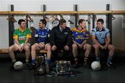 11 February 2010; Pictured in advance of the AIB GAA Junior and Intermediate Club Championship Finals on Saturday 13th and Sunday 14th February in Croke Park are, from left to right, Adrian Finn, Castlegregory, Kerry, Damien Gallagher, Kiltimagh, Mayo, Billy Finn, AIB General Manager, Niall O’Mahony, Spa, Kerry, and Barry Hughes, Cookstown Fr. Rocks, Tyrone. Croke Park, Dublin. Picture credit: Pat Murphy / SPORTSFILE