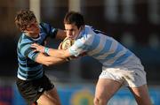 11 February 2010; Joseph O'Sullivan, Blackrock College, is tackled by Robbie Glynn, St. Gerard's. Leinster Schools Senior Cup Quarter-Final, St. Gerard's v Blackrock College, Donnybrook Stadium, Donnybrook, Dublin. Picture credit: Stephen McCarthy / SPORTSFILE