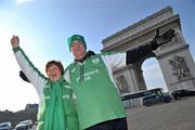 12 February 2010; Mary and Matthew Kennedy, from Newbridge, Co. Kildare, at the Arc de Triomphe supporting Ireland in Paris ahead of the RBS Six Nations Rugby Championship match against France on Saturday. Paris, France. Picture credit: Brian Lawless / SPORTSFILE