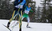 10 February 2010; PJ Barron, Ireland, right, in action during training in preparation for the Cross Country  event. Whistler Olympic Park, Vancouver Winter Olympics, Canada. Picture credit: Tim Clayton / SPORTSFILE